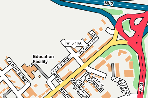 WF6 1RA map - OS OpenMap – Local (Ordnance Survey)