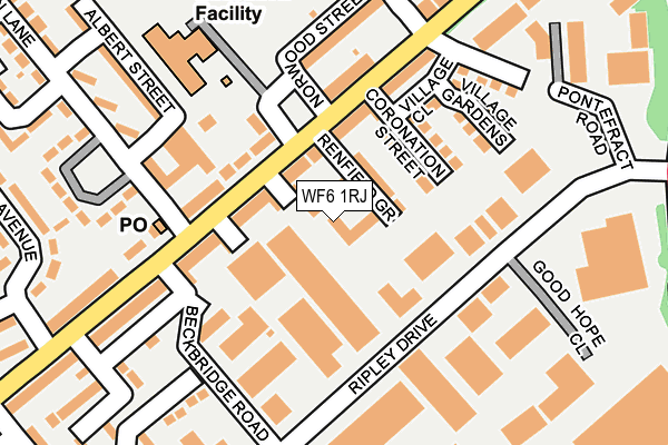 WF6 1RJ map - OS OpenMap – Local (Ordnance Survey)