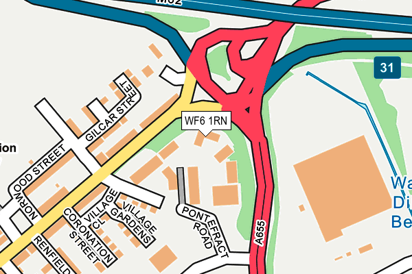 WF6 1RN map - OS OpenMap – Local (Ordnance Survey)