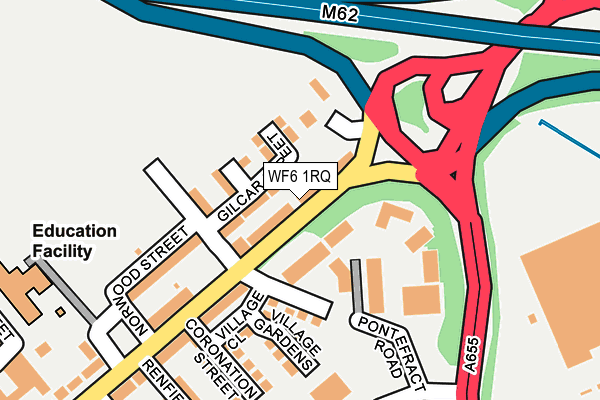WF6 1RQ map - OS OpenMap – Local (Ordnance Survey)