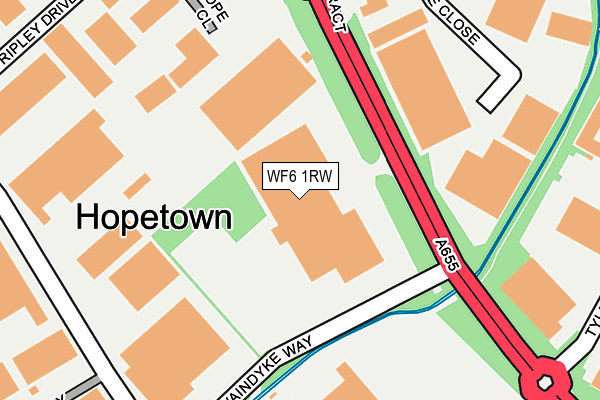 WF6 1RW map - OS OpenMap – Local (Ordnance Survey)