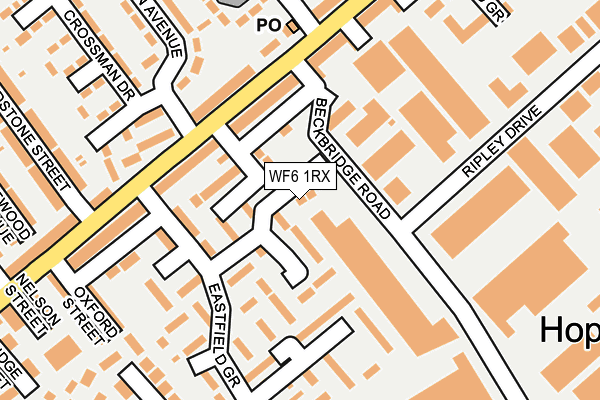 WF6 1RX map - OS OpenMap – Local (Ordnance Survey)