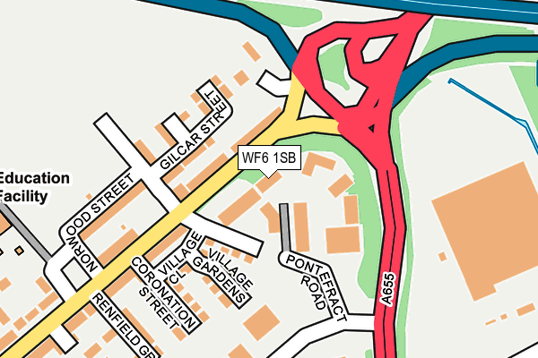WF6 1SB map - OS OpenMap – Local (Ordnance Survey)