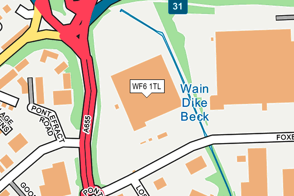 WF6 1TL map - OS OpenMap – Local (Ordnance Survey)