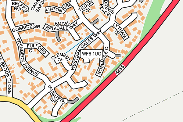 WF6 1UG map - OS OpenMap – Local (Ordnance Survey)