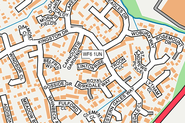 WF6 1UN map - OS OpenMap – Local (Ordnance Survey)