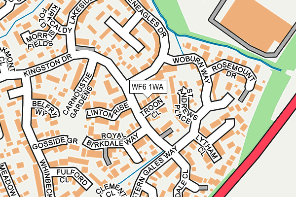 WF6 1WA map - OS OpenMap – Local (Ordnance Survey)