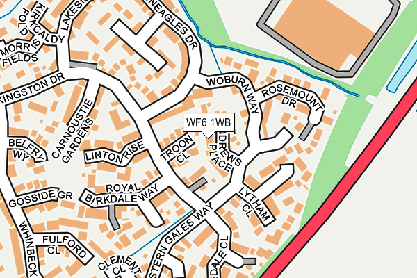 WF6 1WB map - OS OpenMap – Local (Ordnance Survey)