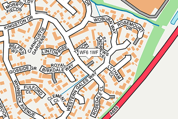 WF6 1WF map - OS OpenMap – Local (Ordnance Survey)
