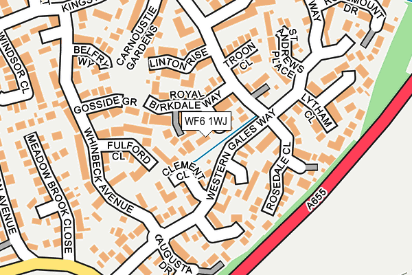 WF6 1WJ map - OS OpenMap – Local (Ordnance Survey)