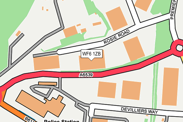 WF6 1ZB map - OS OpenMap – Local (Ordnance Survey)