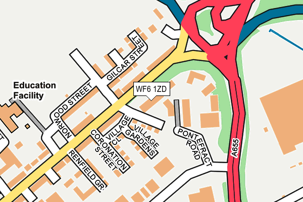 WF6 1ZD map - OS OpenMap – Local (Ordnance Survey)