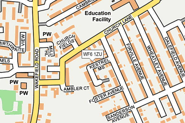 WF6 1ZU map - OS OpenMap – Local (Ordnance Survey)