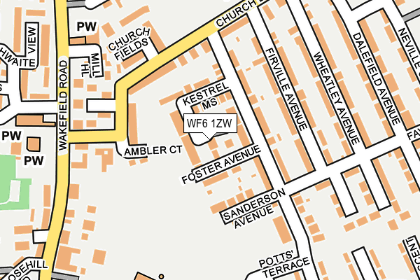 WF6 1ZW map - OS OpenMap – Local (Ordnance Survey)