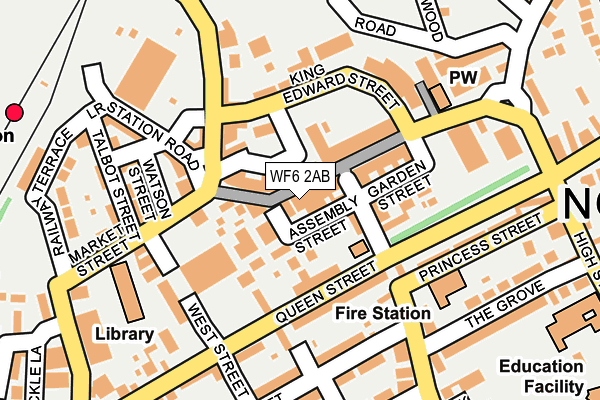 WF6 2AB map - OS OpenMap – Local (Ordnance Survey)