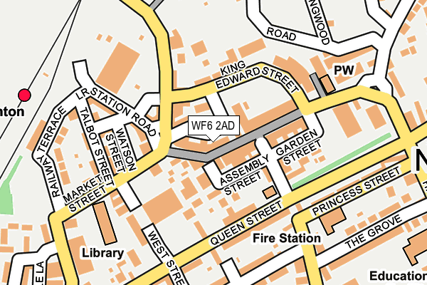 WF6 2AD map - OS OpenMap – Local (Ordnance Survey)