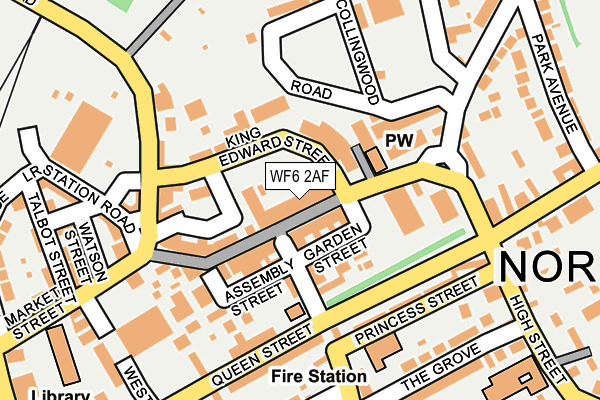 WF6 2AF map - OS OpenMap – Local (Ordnance Survey)