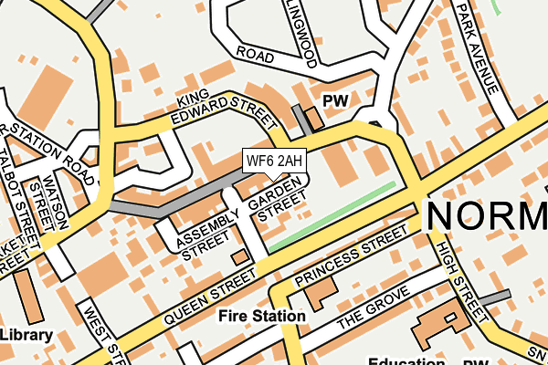 WF6 2AH map - OS OpenMap – Local (Ordnance Survey)