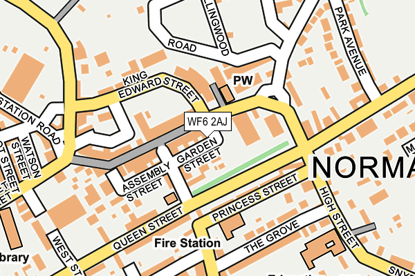 WF6 2AJ map - OS OpenMap – Local (Ordnance Survey)