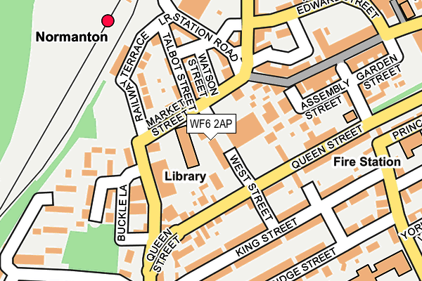 WF6 2AP map - OS OpenMap – Local (Ordnance Survey)