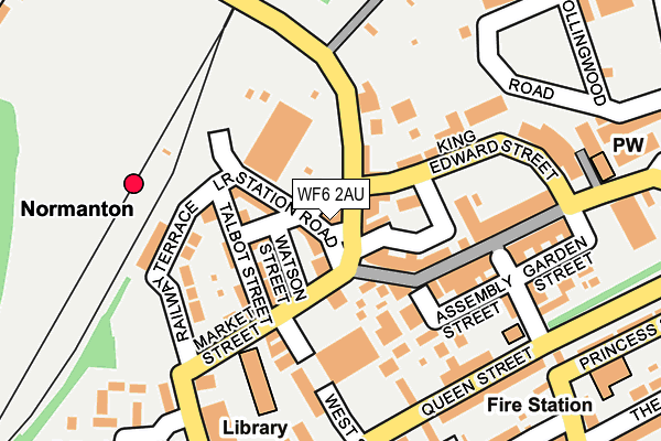 WF6 2AU map - OS OpenMap – Local (Ordnance Survey)