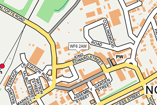 WF6 2AW map - OS OpenMap – Local (Ordnance Survey)