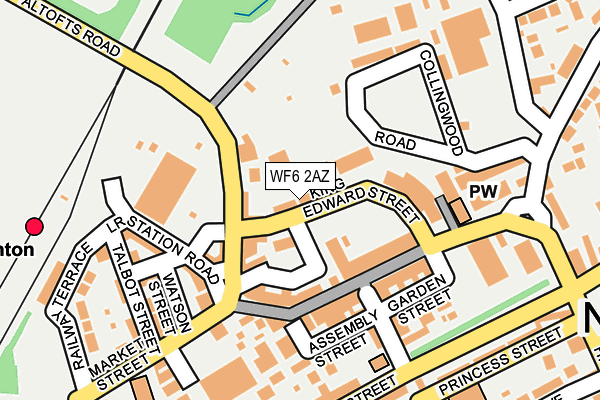 WF6 2AZ map - OS OpenMap – Local (Ordnance Survey)