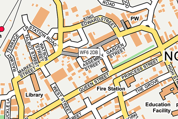 WF6 2DB map - OS OpenMap – Local (Ordnance Survey)