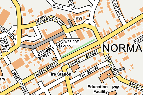 WF6 2DF map - OS OpenMap – Local (Ordnance Survey)