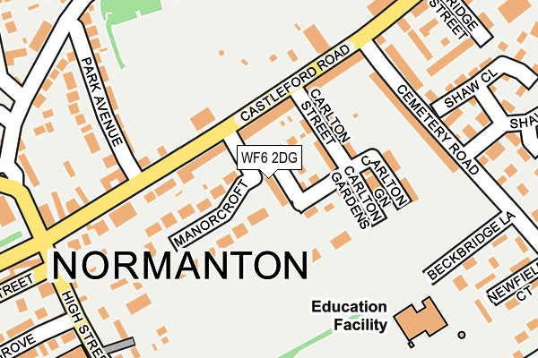 WF6 2DG map - OS OpenMap – Local (Ordnance Survey)