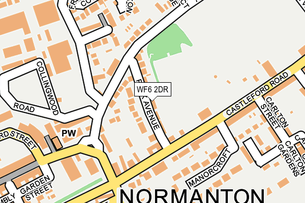 WF6 2DR map - OS OpenMap – Local (Ordnance Survey)