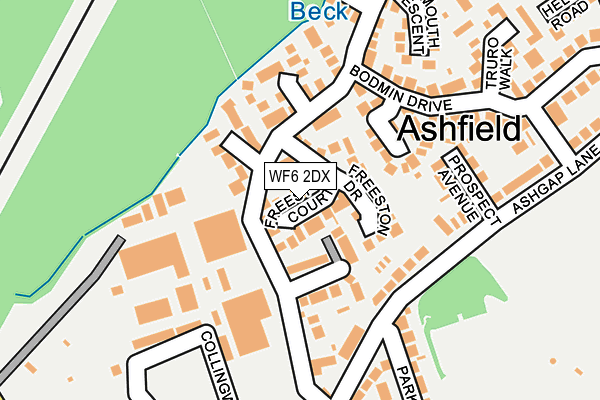 WF6 2DX map - OS OpenMap – Local (Ordnance Survey)