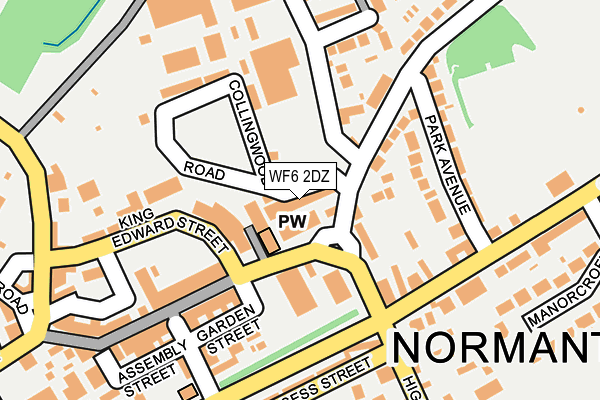 WF6 2DZ map - OS OpenMap – Local (Ordnance Survey)
