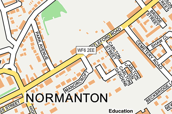 WF6 2EE map - OS OpenMap – Local (Ordnance Survey)