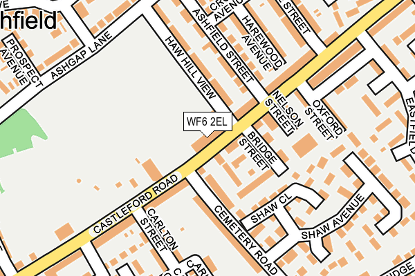 WF6 2EL map - OS OpenMap – Local (Ordnance Survey)