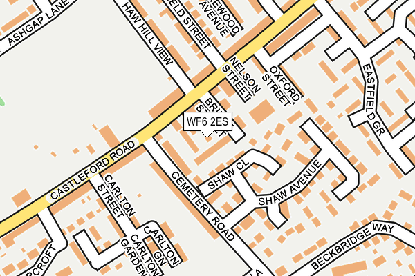 WF6 2ES map - OS OpenMap – Local (Ordnance Survey)