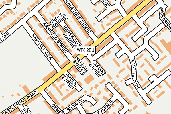WF6 2EU map - OS OpenMap – Local (Ordnance Survey)