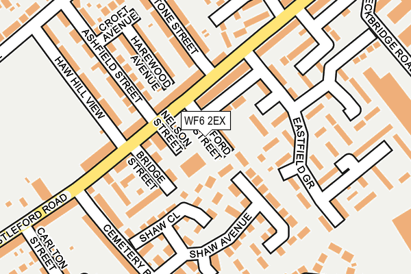 WF6 2EX map - OS OpenMap – Local (Ordnance Survey)