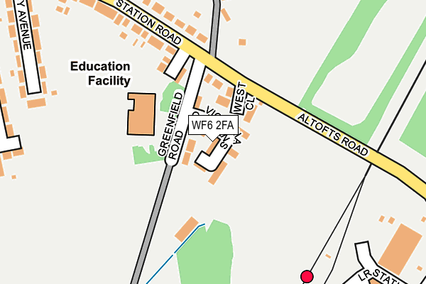 WF6 2FA map - OS OpenMap – Local (Ordnance Survey)