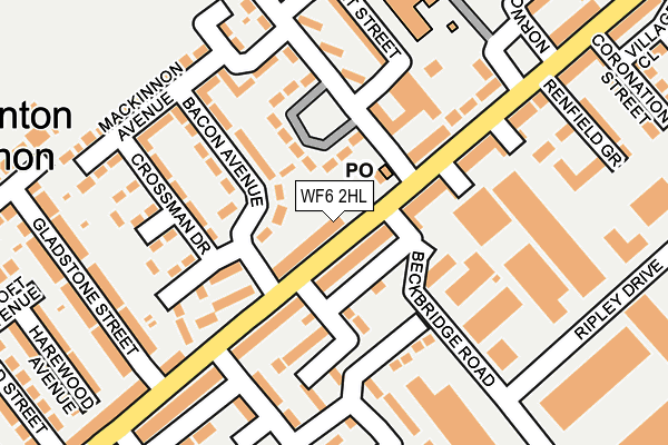 WF6 2HL map - OS OpenMap – Local (Ordnance Survey)