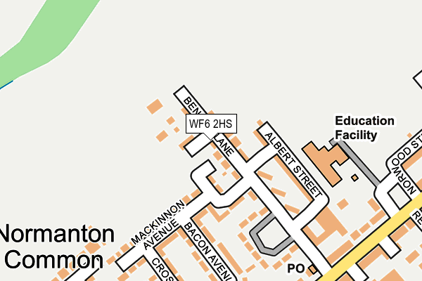 WF6 2HS map - OS OpenMap – Local (Ordnance Survey)