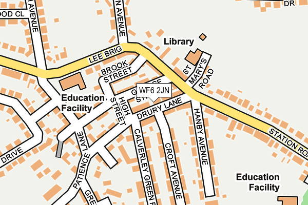 WF6 2JN map - OS OpenMap – Local (Ordnance Survey)