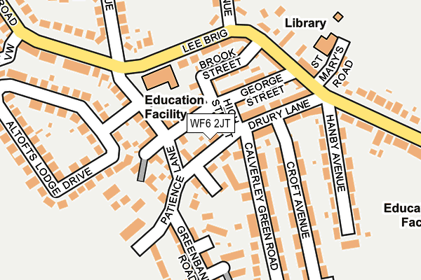 WF6 2JT map - OS OpenMap – Local (Ordnance Survey)