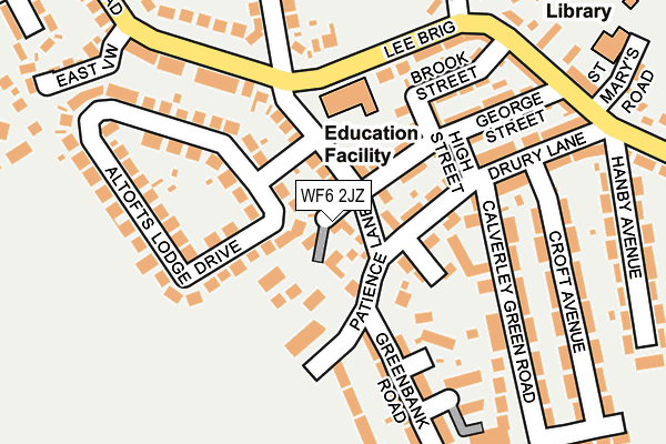WF6 2JZ map - OS OpenMap – Local (Ordnance Survey)