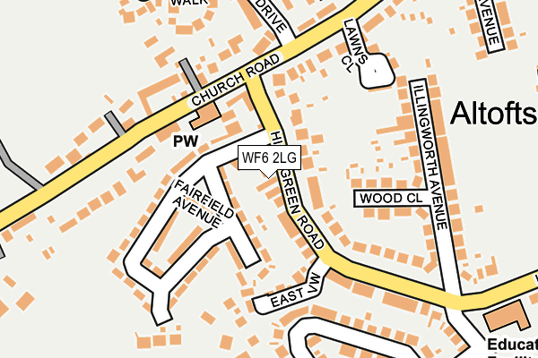 WF6 2LG map - OS OpenMap – Local (Ordnance Survey)