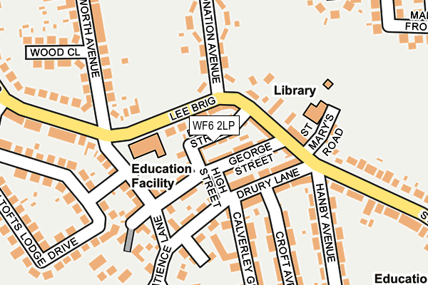 WF6 2LP map - OS OpenMap – Local (Ordnance Survey)