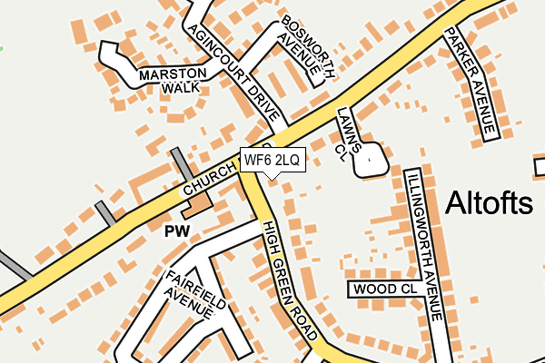 WF6 2LQ map - OS OpenMap – Local (Ordnance Survey)