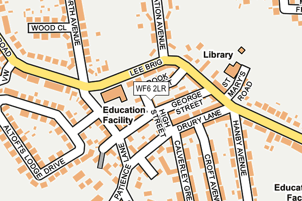 WF6 2LR map - OS OpenMap – Local (Ordnance Survey)