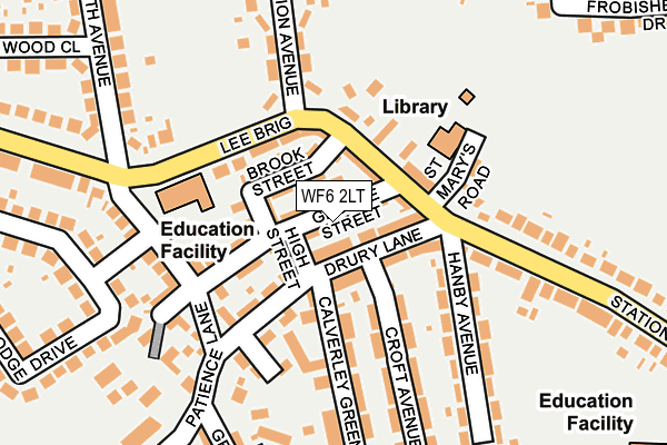 WF6 2LT map - OS OpenMap – Local (Ordnance Survey)
