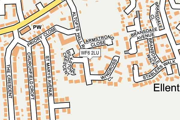 WF6 2LU map - OS OpenMap – Local (Ordnance Survey)